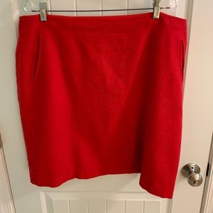 Talbots Woman red A-line wool skirt